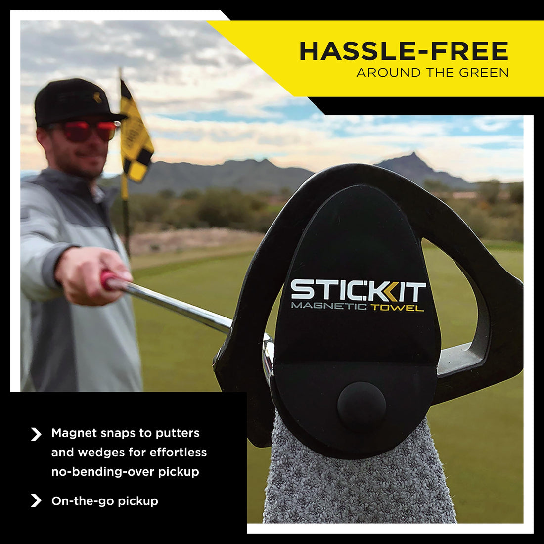 STICKIT Magnetic Golf Towel - Dude Golf