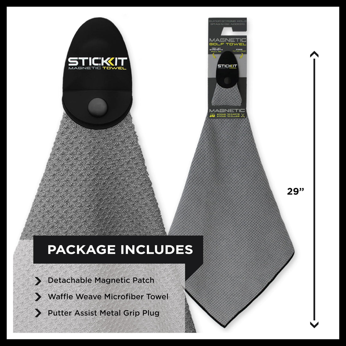 STICKIT Magnetic Golf Towel - Dude Golf