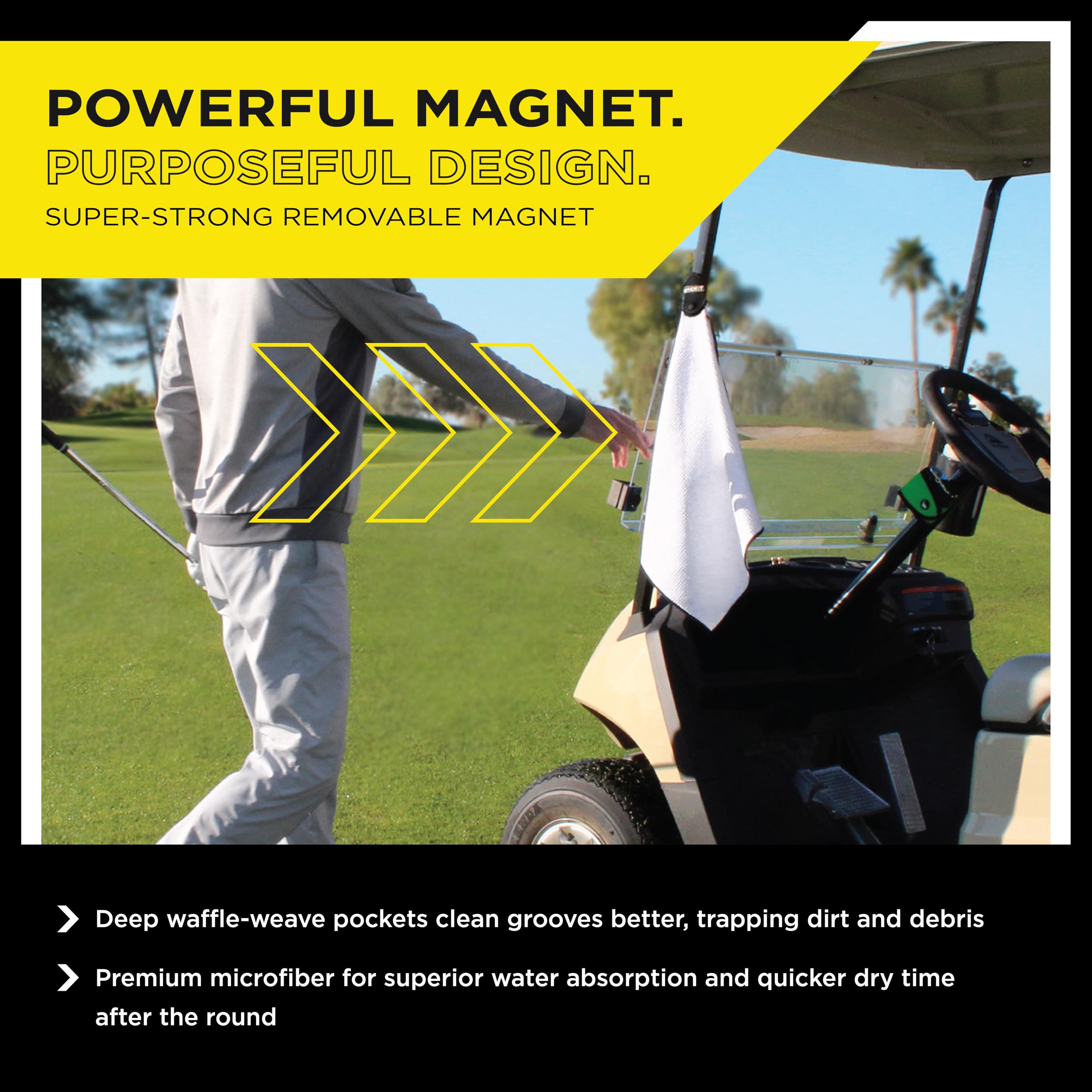 STICKIT Magnetic Golf Towel - Dude Golf