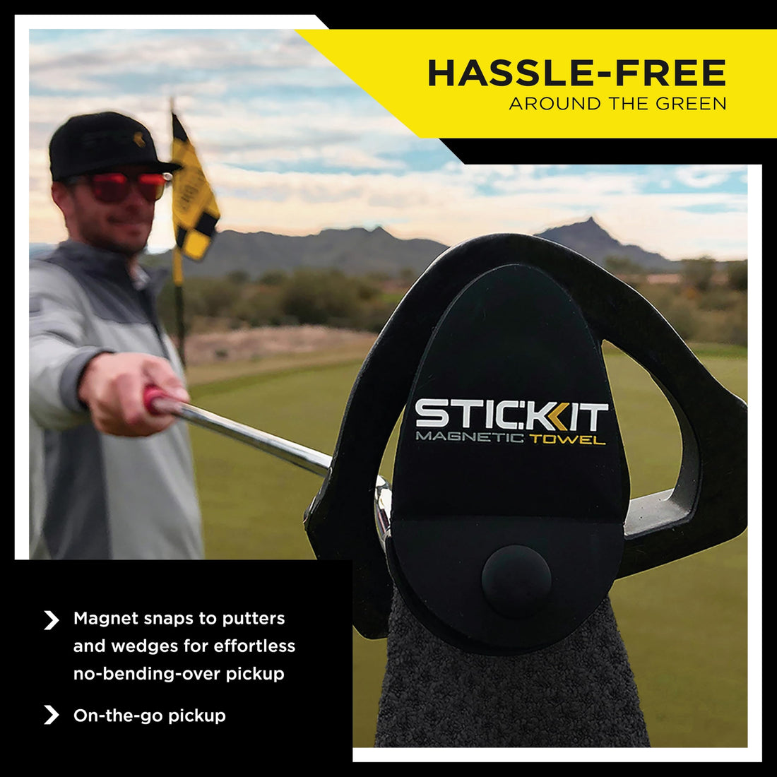 STICKIT Magnetic Golf Towel - Dude Golf