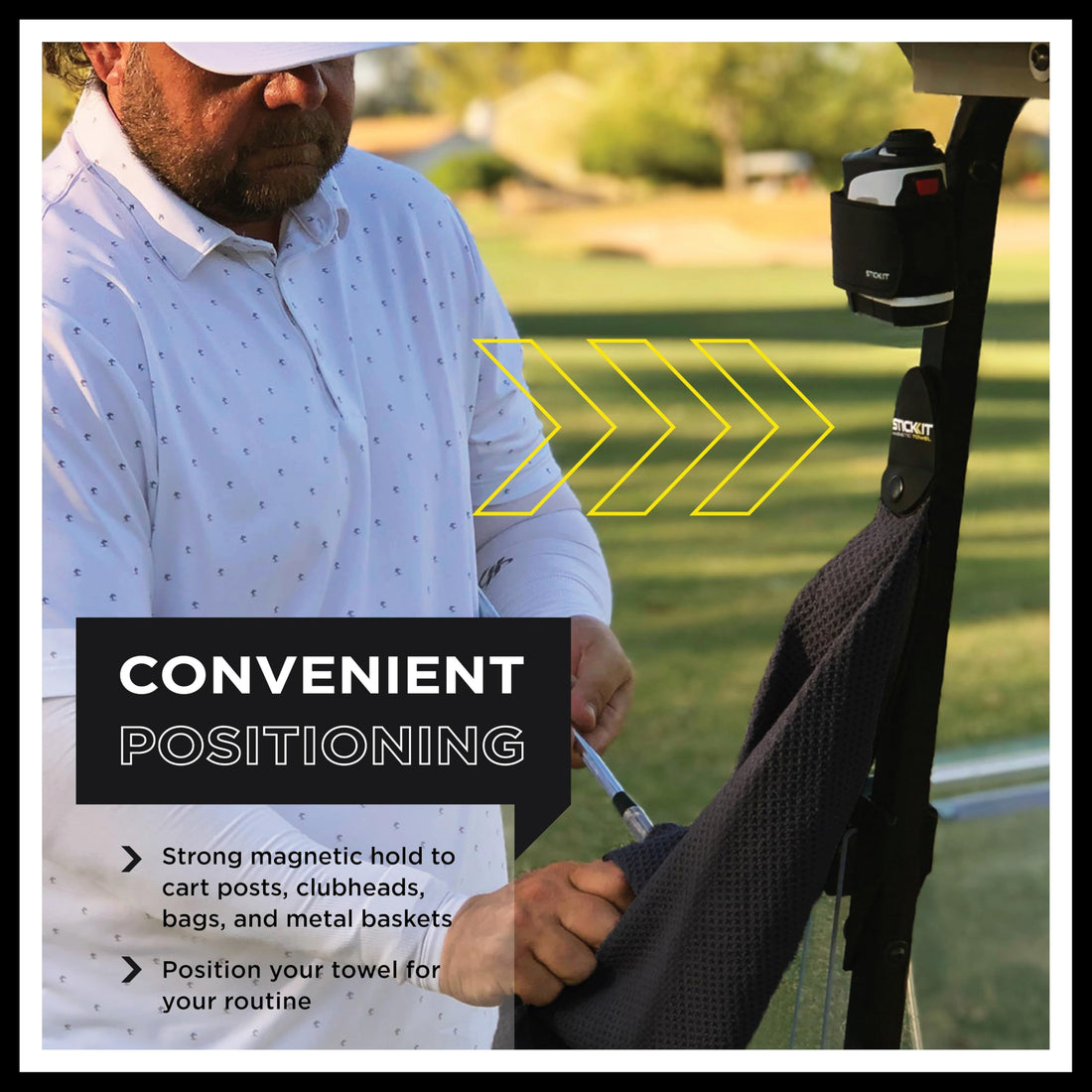 STICKIT Magnetic Golf Towel - Dude Golf